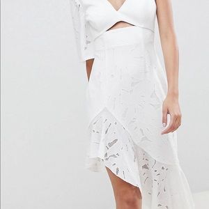 Lace one shoulder midi dress